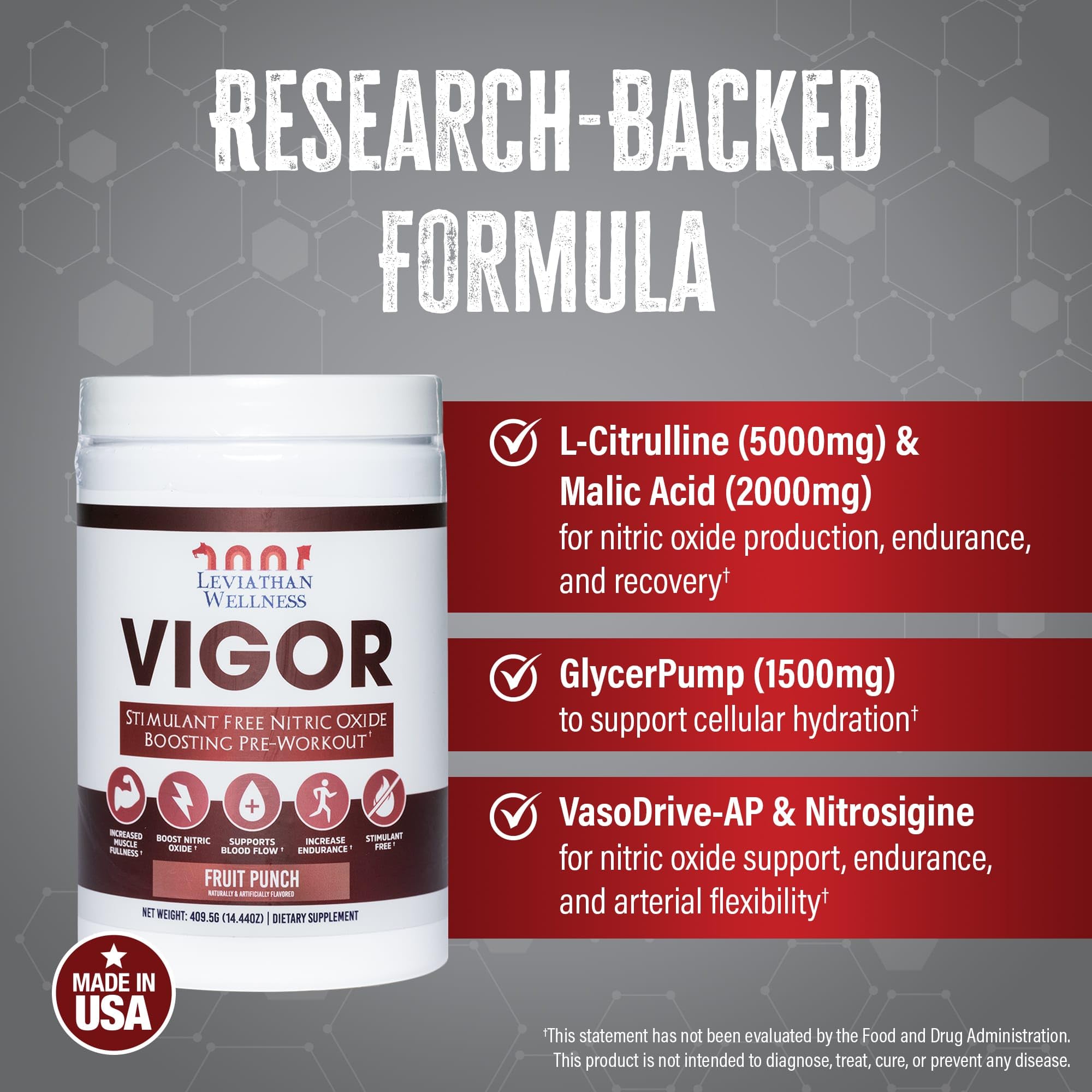 Leviathan Wellness Vigor tub with 30 servings and USA manufacturing