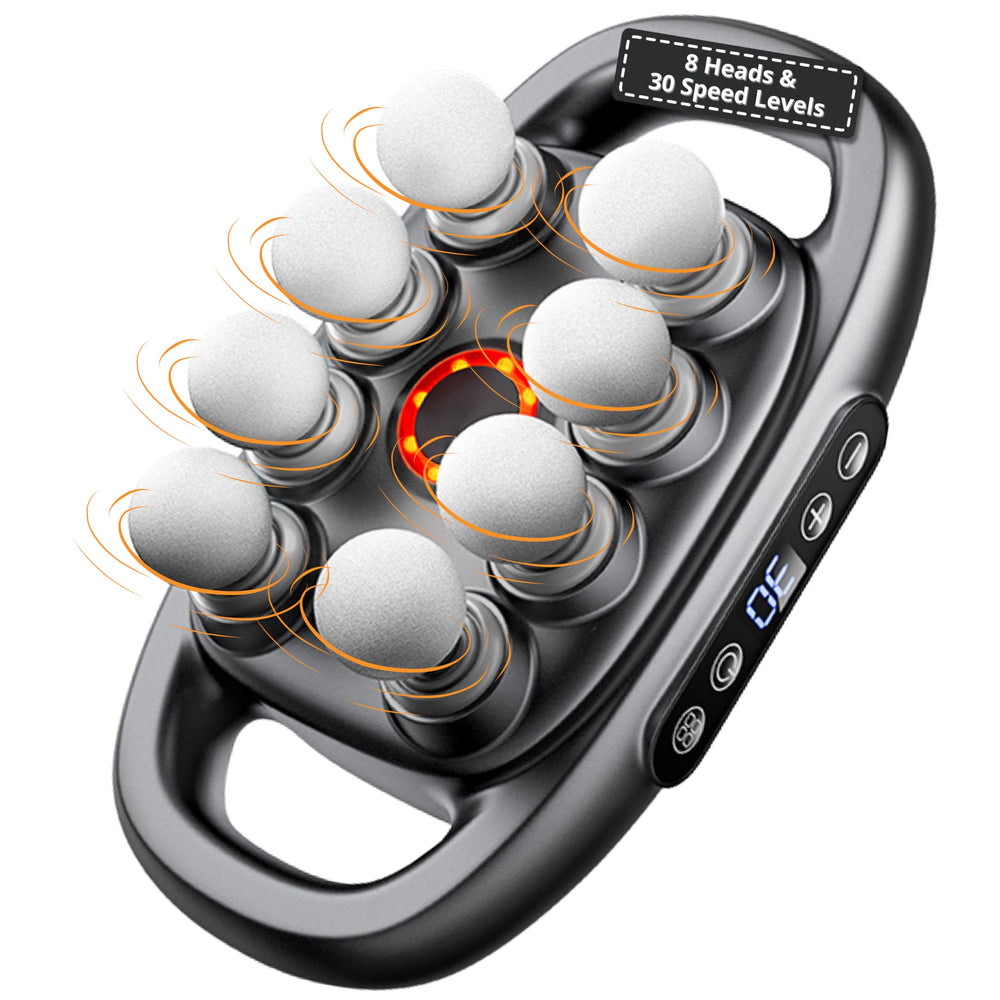 LEVILO 8-head massage gun targets back relief for deep tissue recovery.
