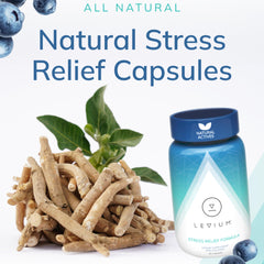 Levium capsules 90-count image emphasizes easy, on-the-go daily dosing.