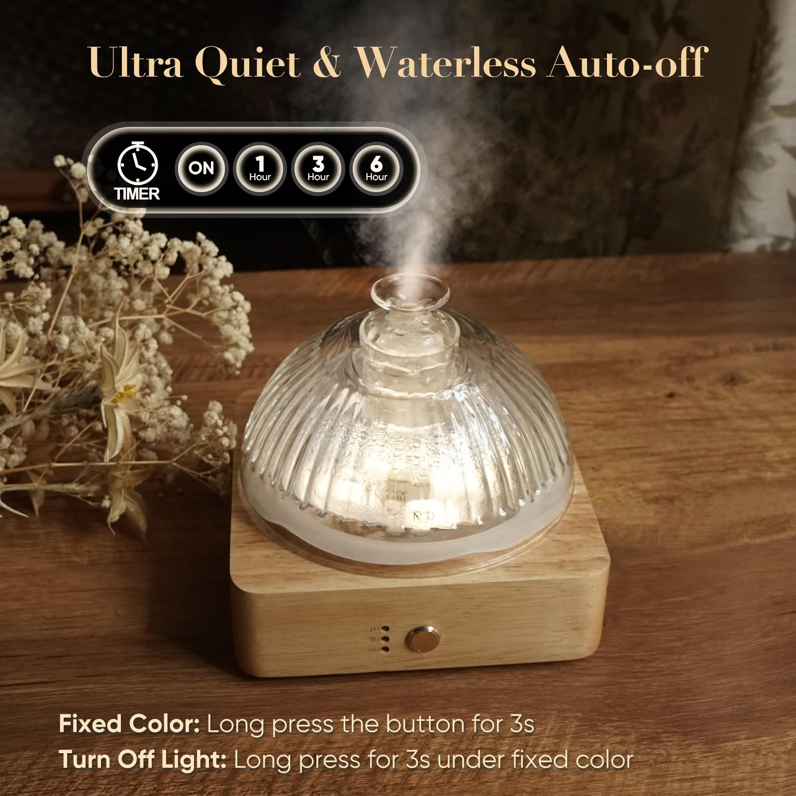 Levoair diffuser operating with auto-off safety feature