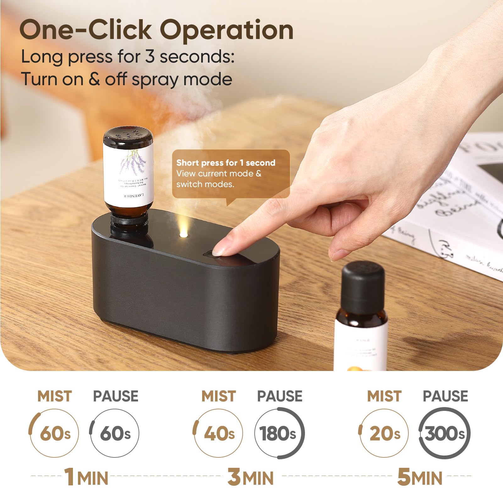 Levoair diffuser operates quietly, ideal for bedrooms or offices