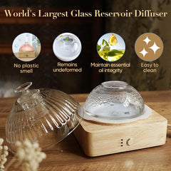 Levoair diffuser featuring a wood base to match decor