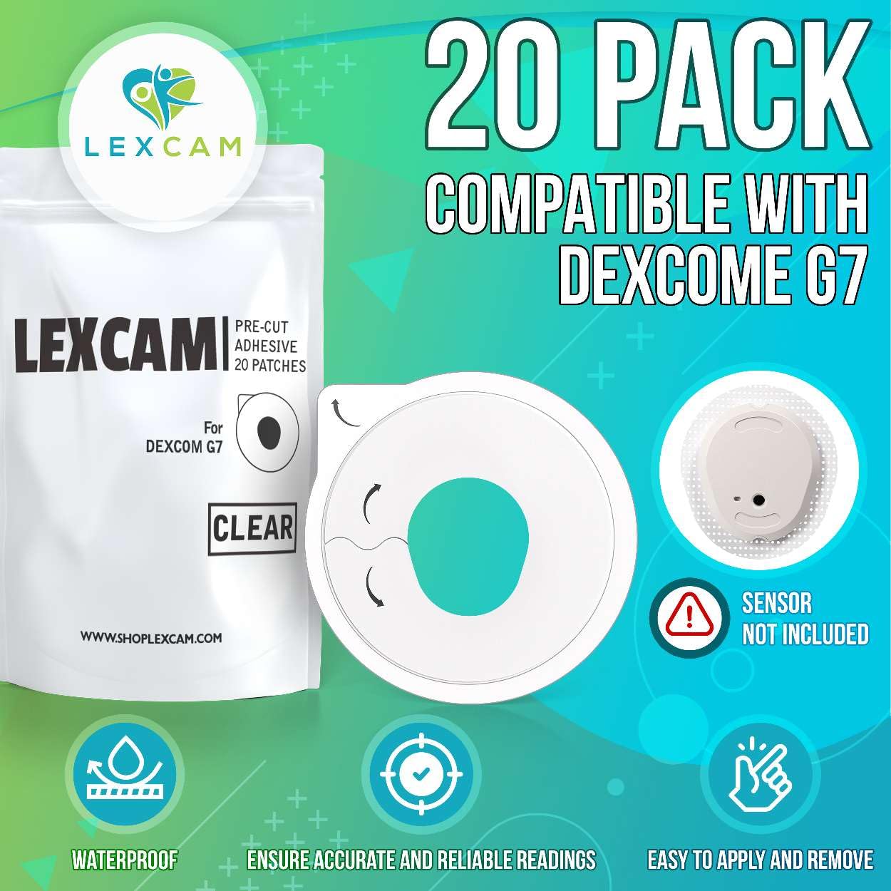 Lexcam hypoallergenic latex-free adhesive designed for sensitive skin.