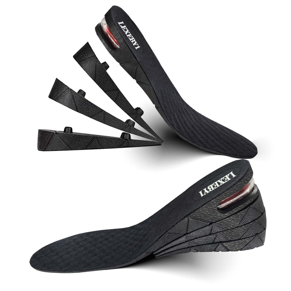 LEXEBY1 height increase insole with four adjustable layers for discreet height boost.