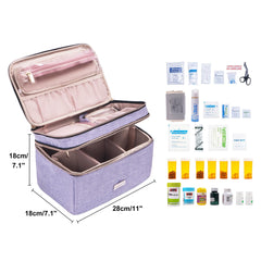 Lexeeco medicine storage bag adjustable dividers customize bottle storage.