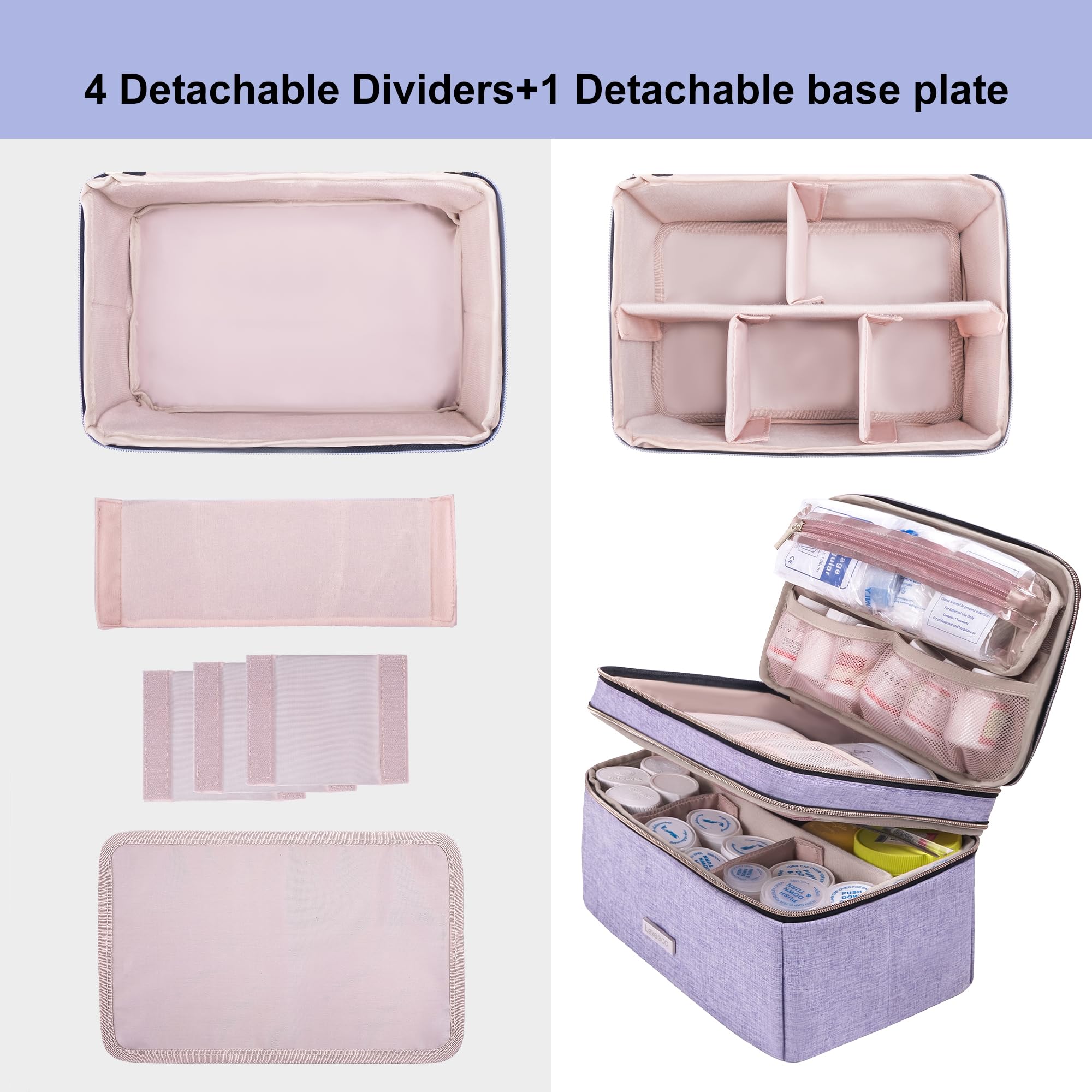 Lexeeco medicine storage bag double zipper lock for added security.