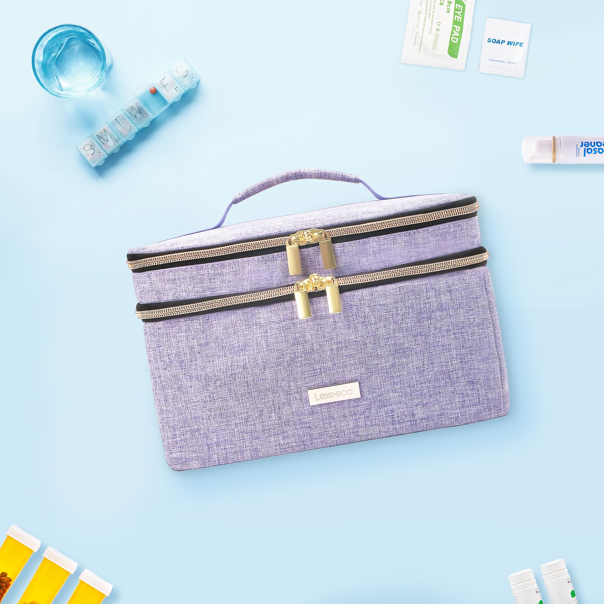 Lexeeco medicine storage bag ideal for home, travel, and emergencies.