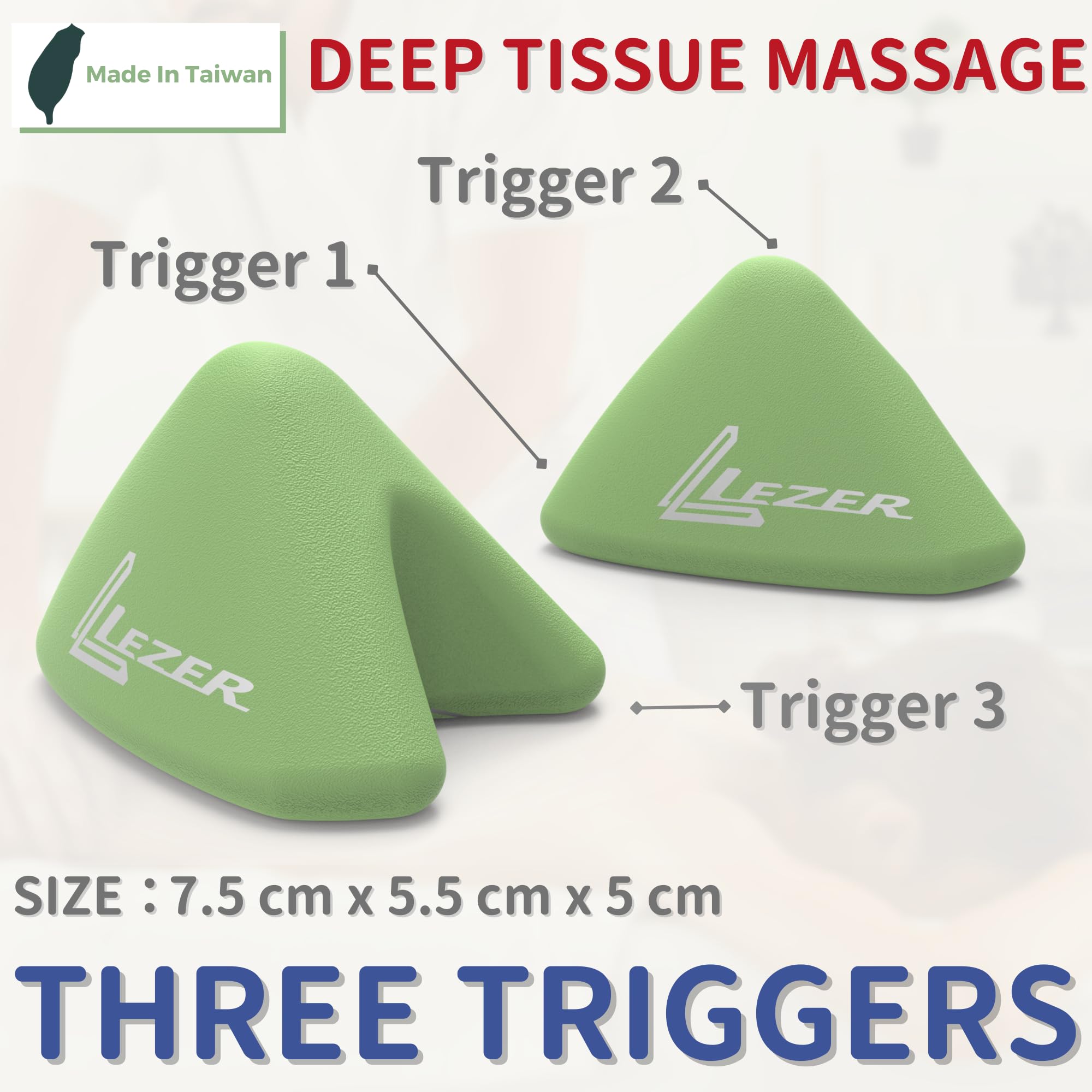 LEZER Trigger Massage Point ergonomic grip for comfortable long sessions.