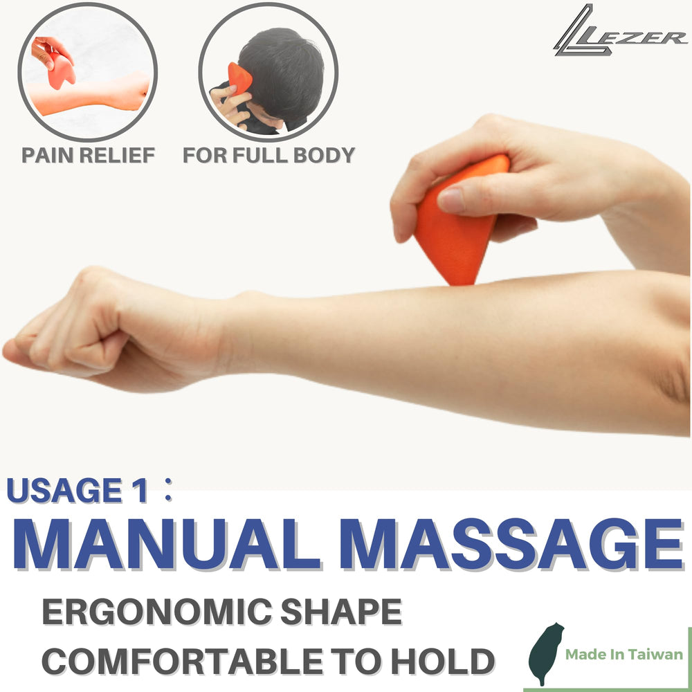 LEZER Trigger Massage Point orange, back-focused angle for targeted back muscle relief