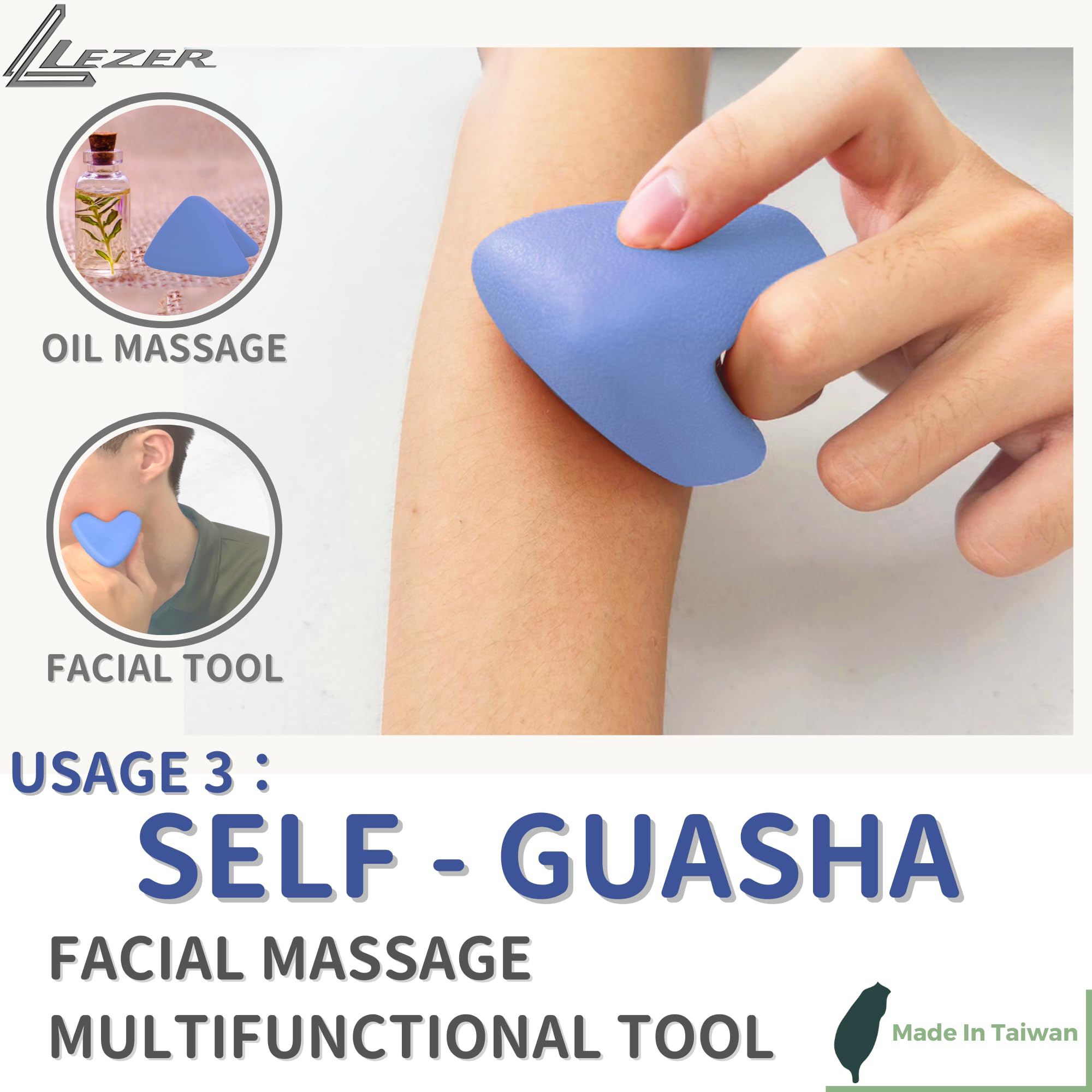 LEZER Trigger Massage Point safety-tested rubber keeps skin-friendly durability.