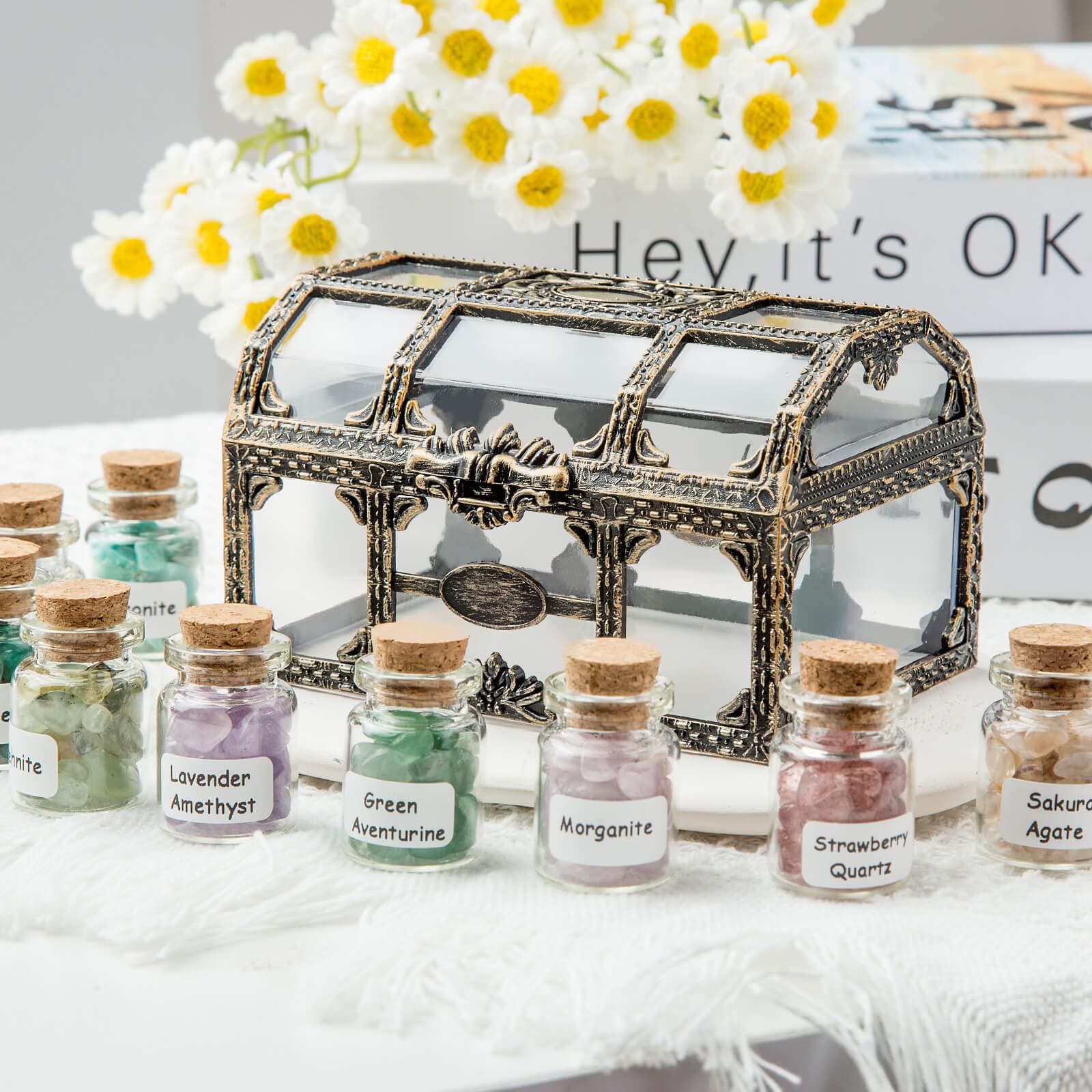 Lezoroqota vintage witchcraft box: decorative storage for crystals.