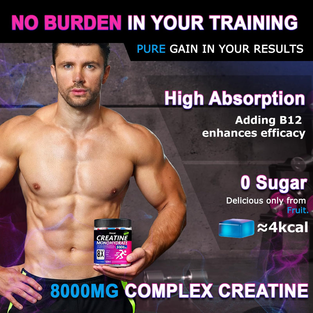 LFXZSGSG Creatine Gummies packaging box on shelf showing clean label