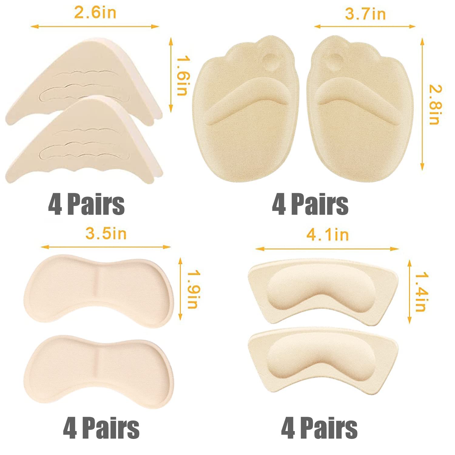 LHHXX33 paquete-talón-zapatos-mujer, conjunto completo para ajuste cómodo