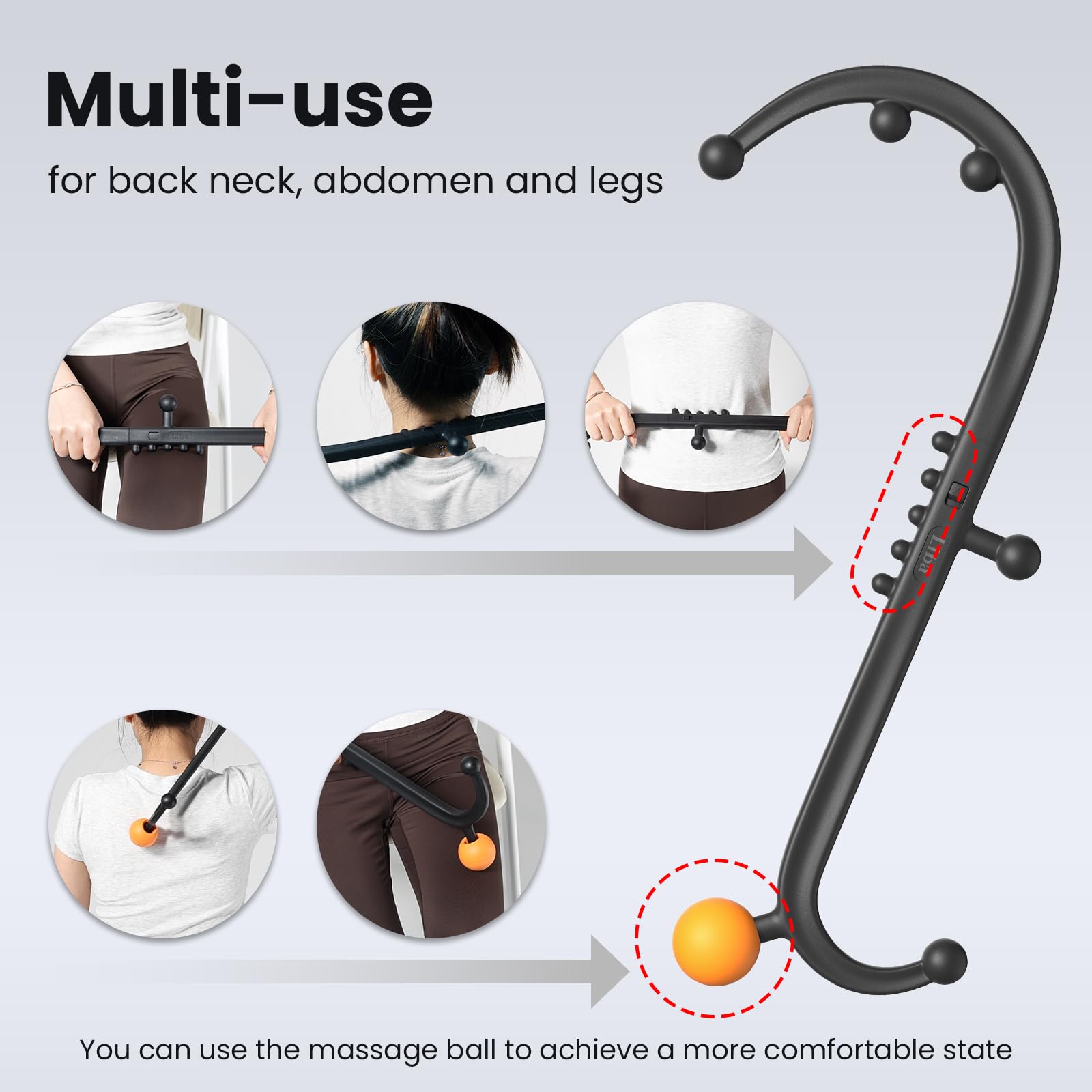 LiBa Trigger Point Massage Tool ideal for athletes and desk workers for daily use.