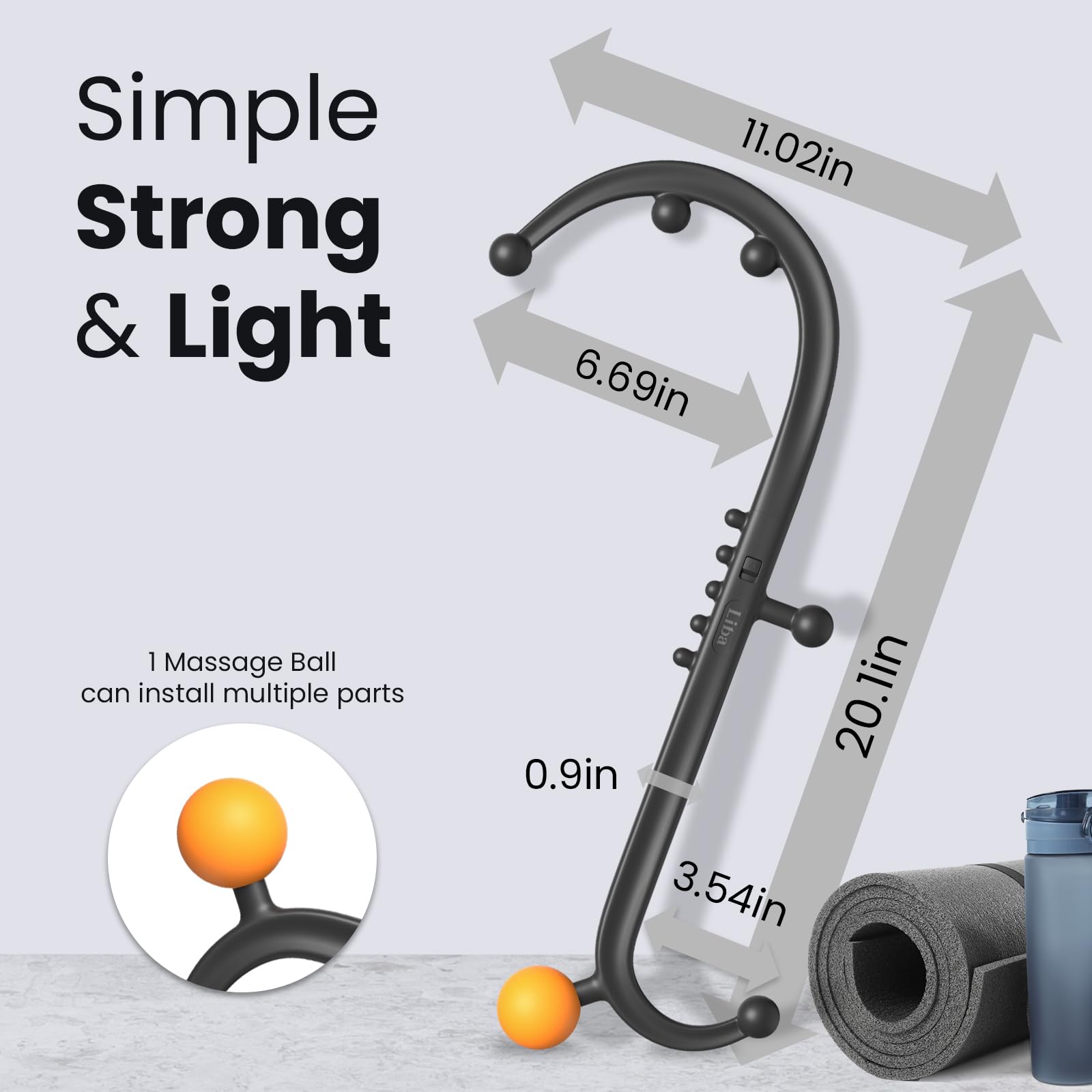 LiBa Trigger Point Massage Tool targets back knots for deep tension relief.
