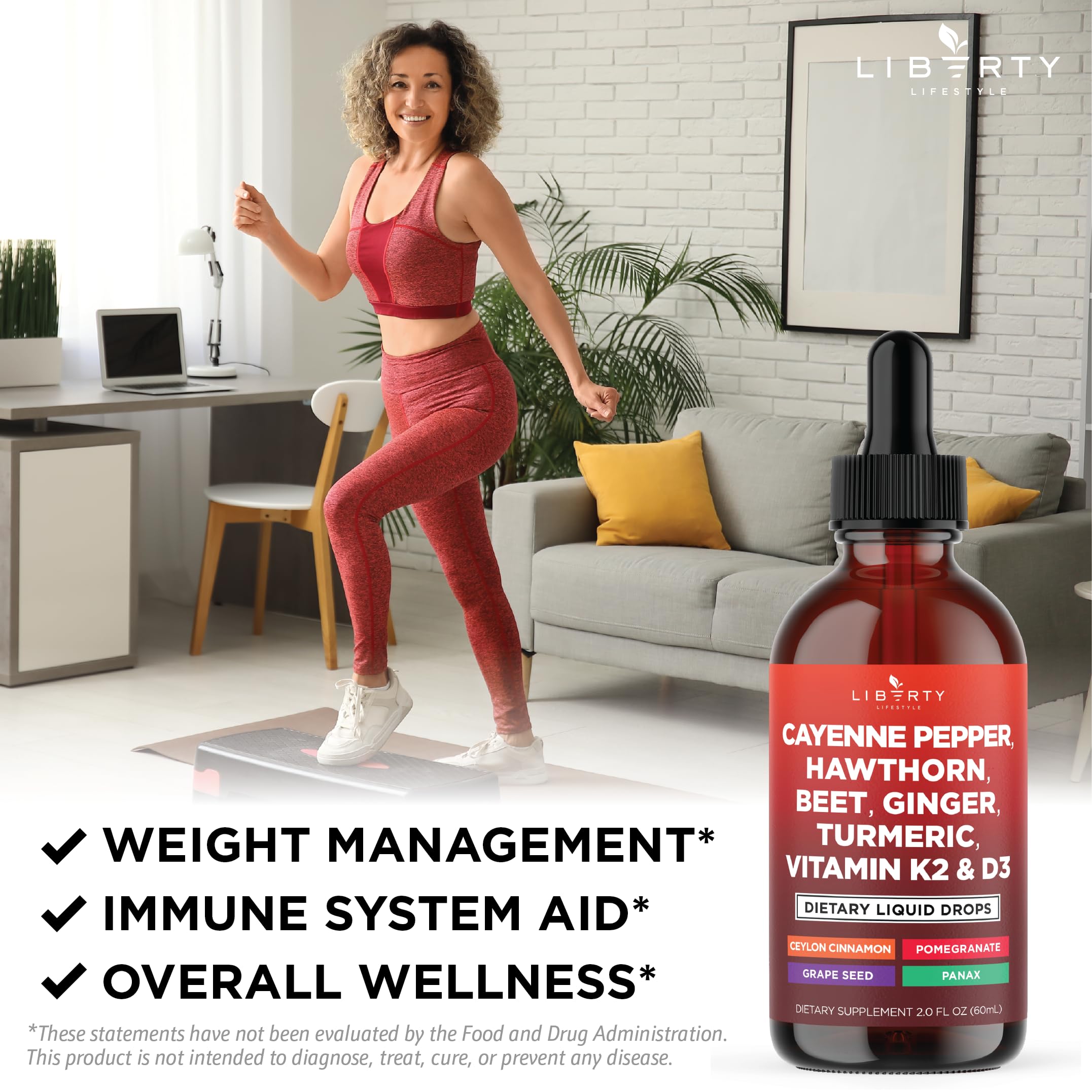 Liberty Lifestyle Cinnamon Extract Drops bottle highlighting aromatic spice benefits