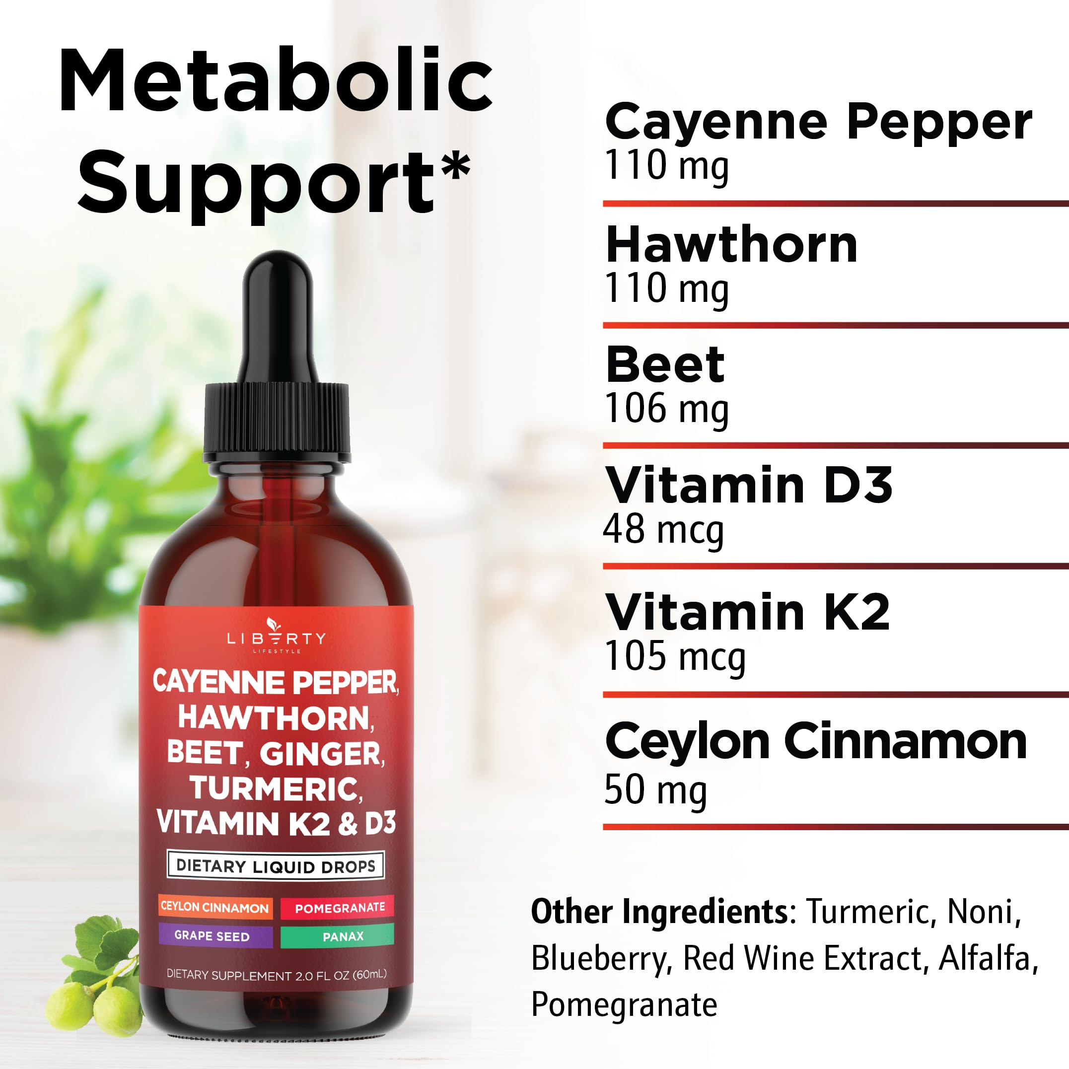 Liberty Lifestyle Turmeric Curcumin Drops bottle with warm spice aroma
