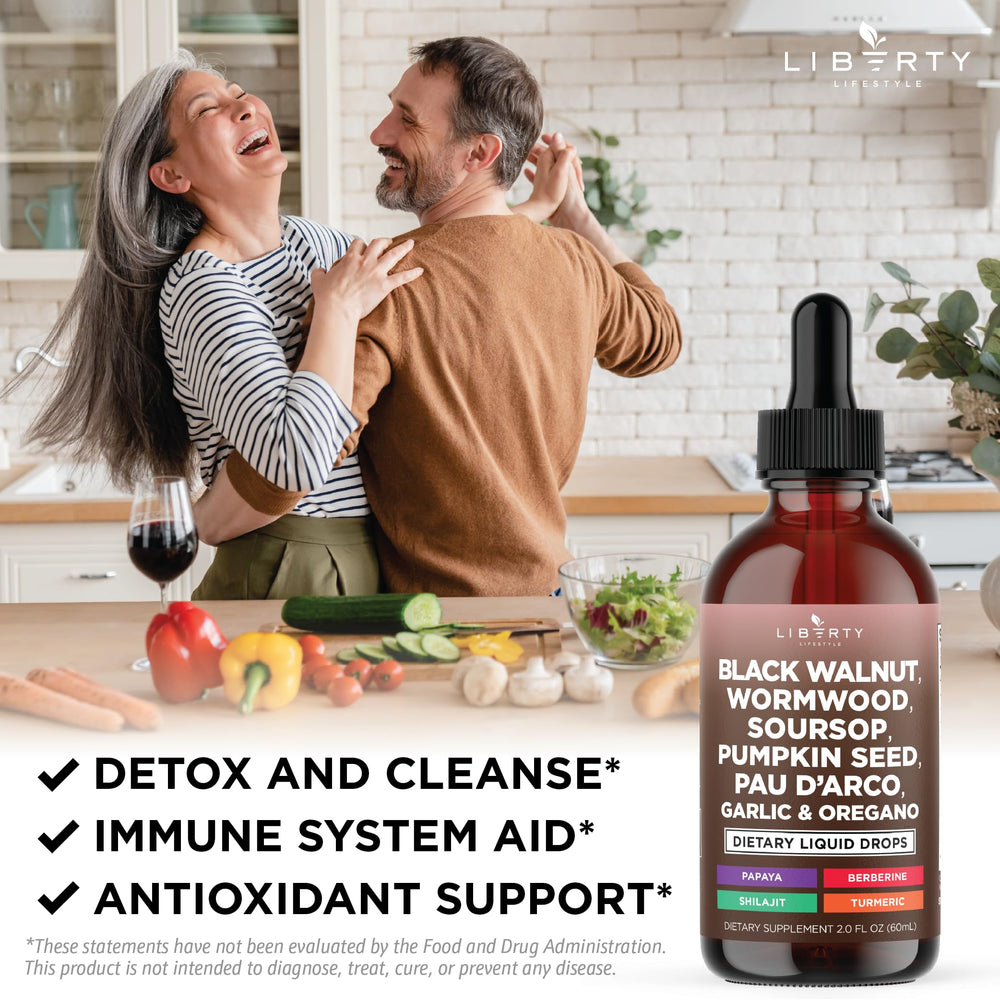 Liberty Lifestyle Defend herbal ingredients collage emphasizes pumpkin seeds and garlic.