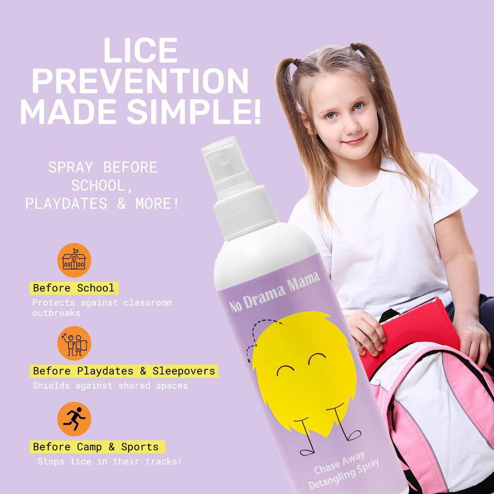 Lice Mamas uso diario, spray ligero para cabello suave y manejable.