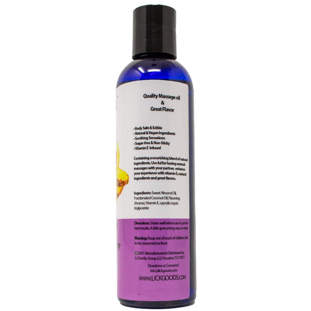 LICK Pineapple oil with vitamin E is gentle for sensitive areas and private play.
