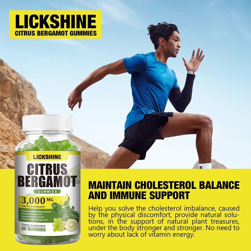 Lickshine Citrus Bergamot Gummies ingredients panel highlights bergamot extract and berberine