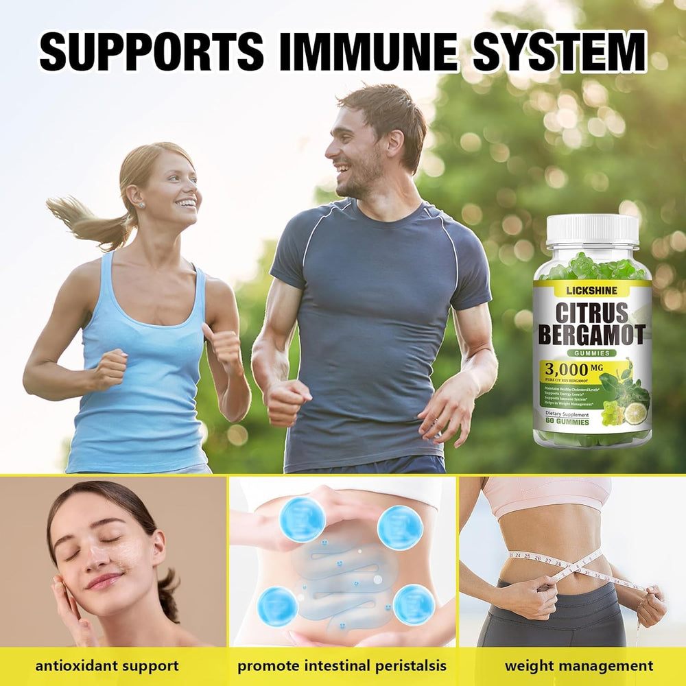 Lickshine Citrus Bergamot Gummies serving setup ready for daily routine