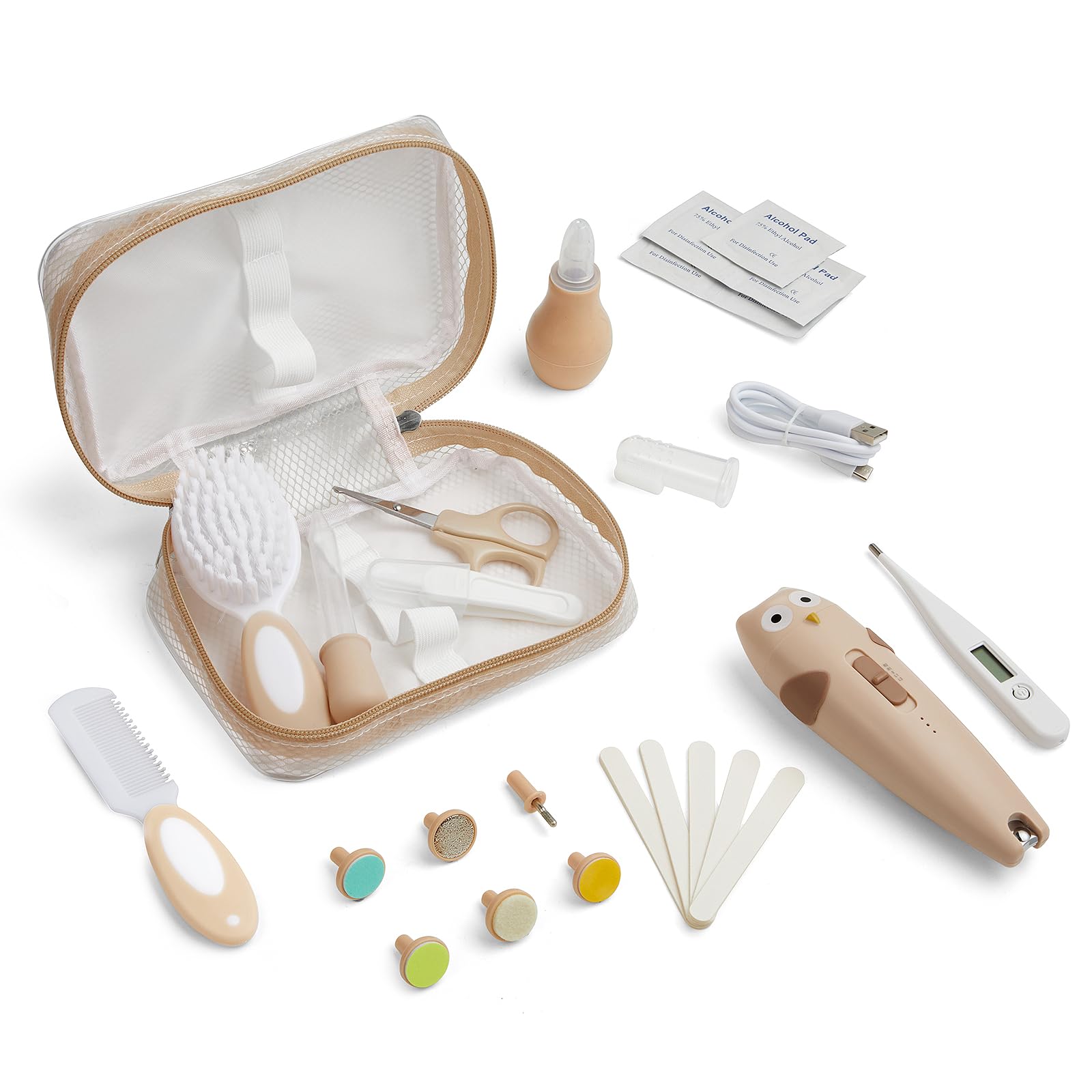 Lictin baby care kit contents layout for quick grooming routines.