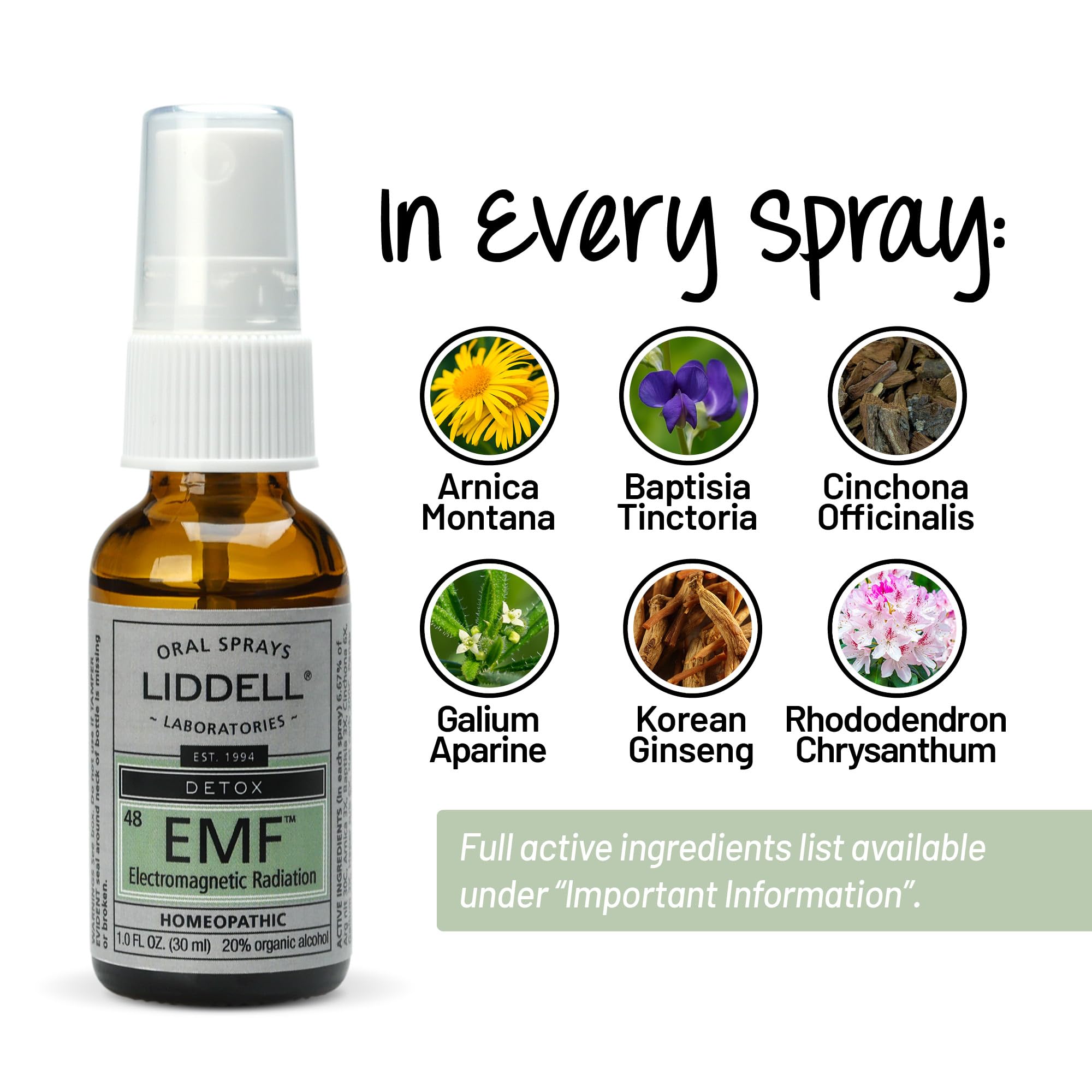 Liddell EMF safe-use label indicating safety and guidance