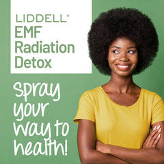 Liddell EMF spray label close-up highlighting natural, doctor-formulated approach