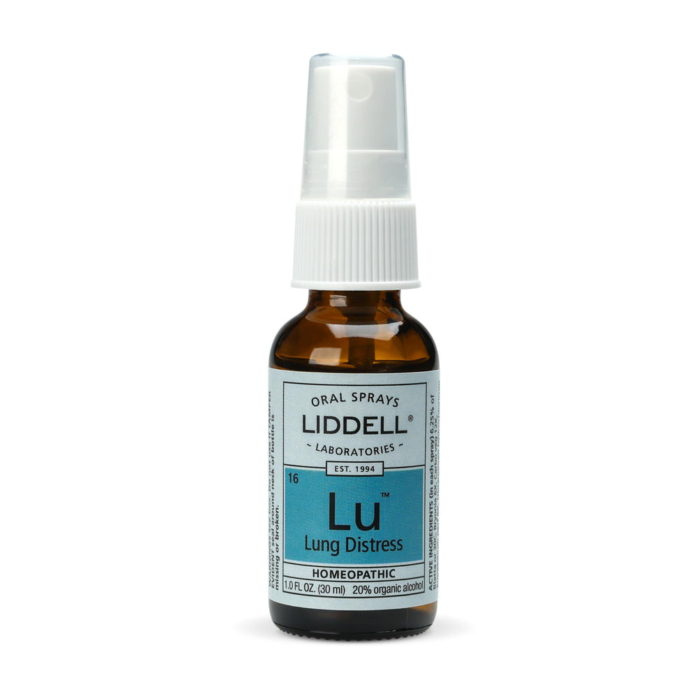 Liddell Lung Distress spray under the tongue for easy, fast-absorption application.