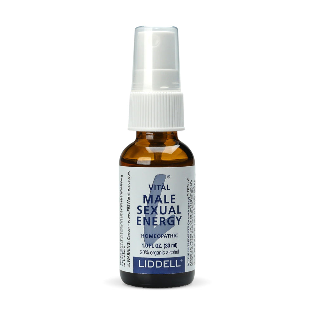 Liddell Vital Male Energy under-the-tongue spray demonstrates quick absorption for on-the-go support.