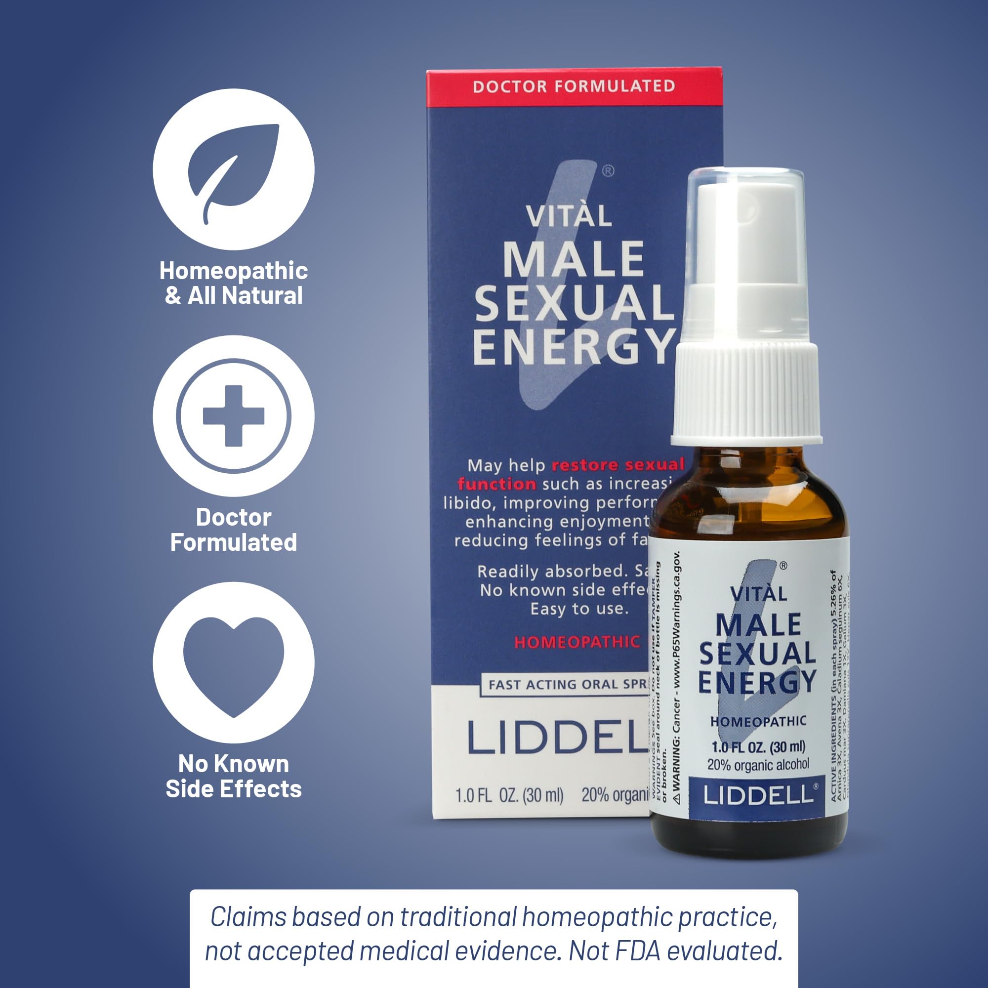 Liddell Vital Male Energy USA-made production emphasizes quality and safety.