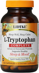 Lidtke L-Tryptophan Complete bottle front showing 120 capsules for daily mood support