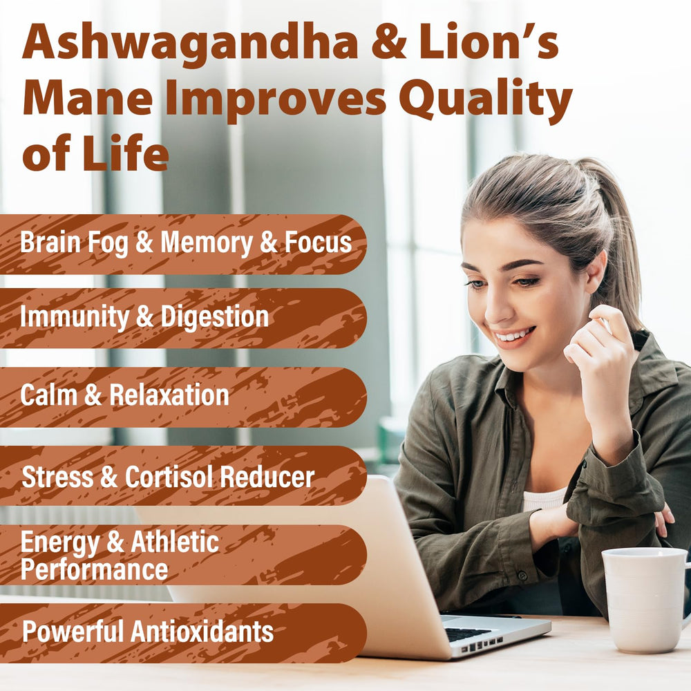 Liekoh label highlights Lion's Mane and Ashwaganda ingredients for focus