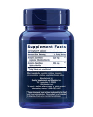 Life Extension Acetyl-L-Carnitine Arginate capsules ready for daily use