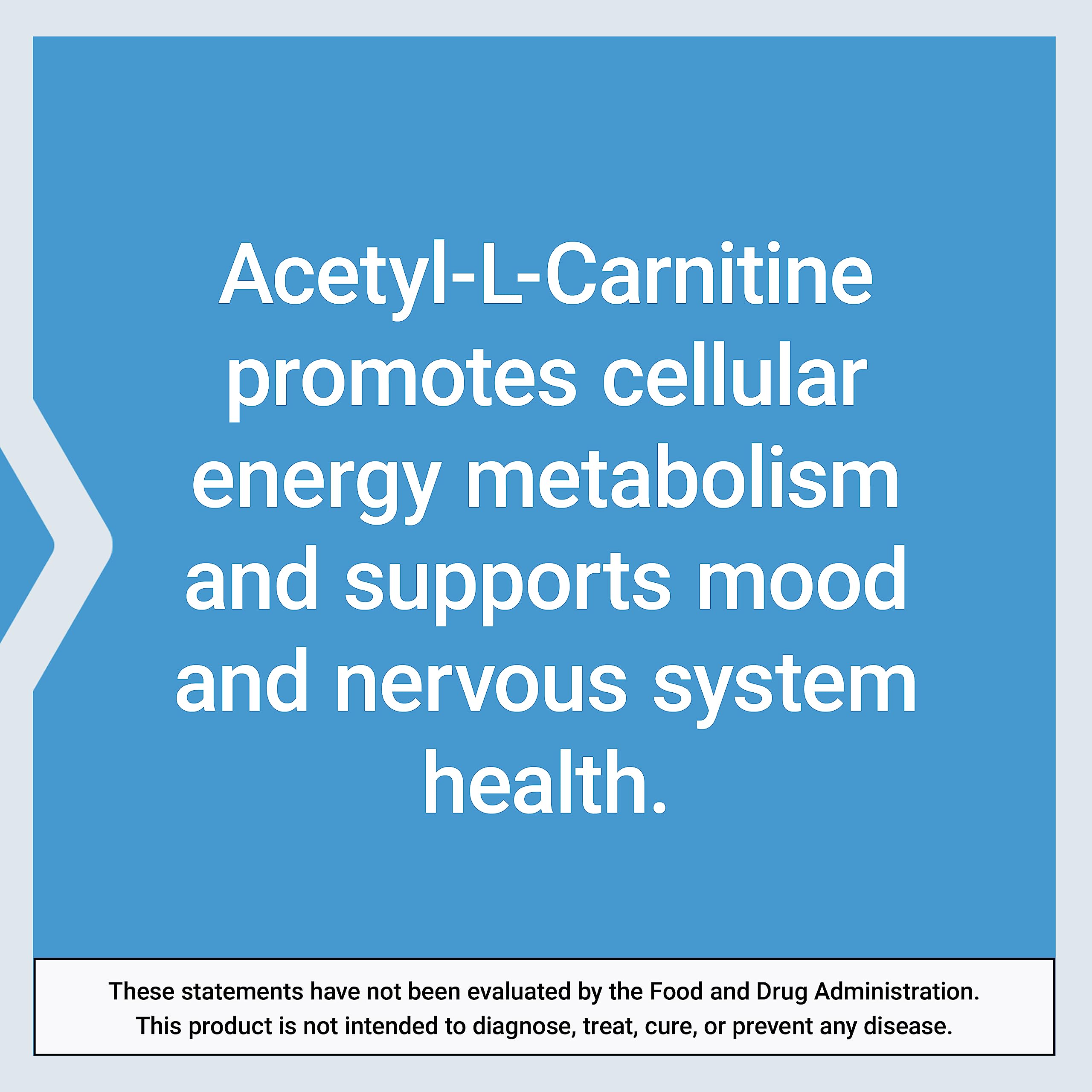 Life Extension Acetyl-L-Carnitine bottle label notes vegetarian capsule format.