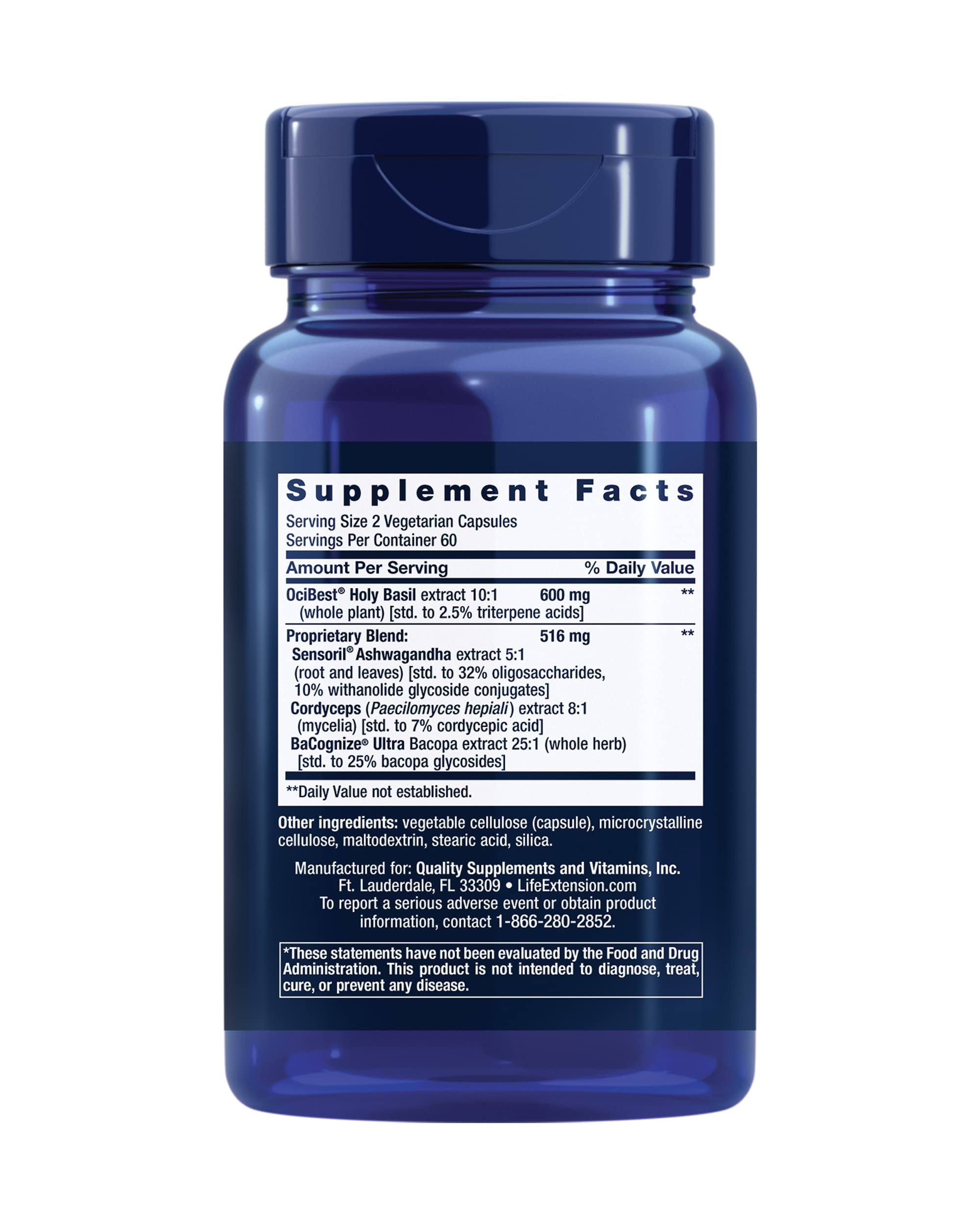 Life Extension Adrenal Energy Formula capsules close-up for sustained daytime energy