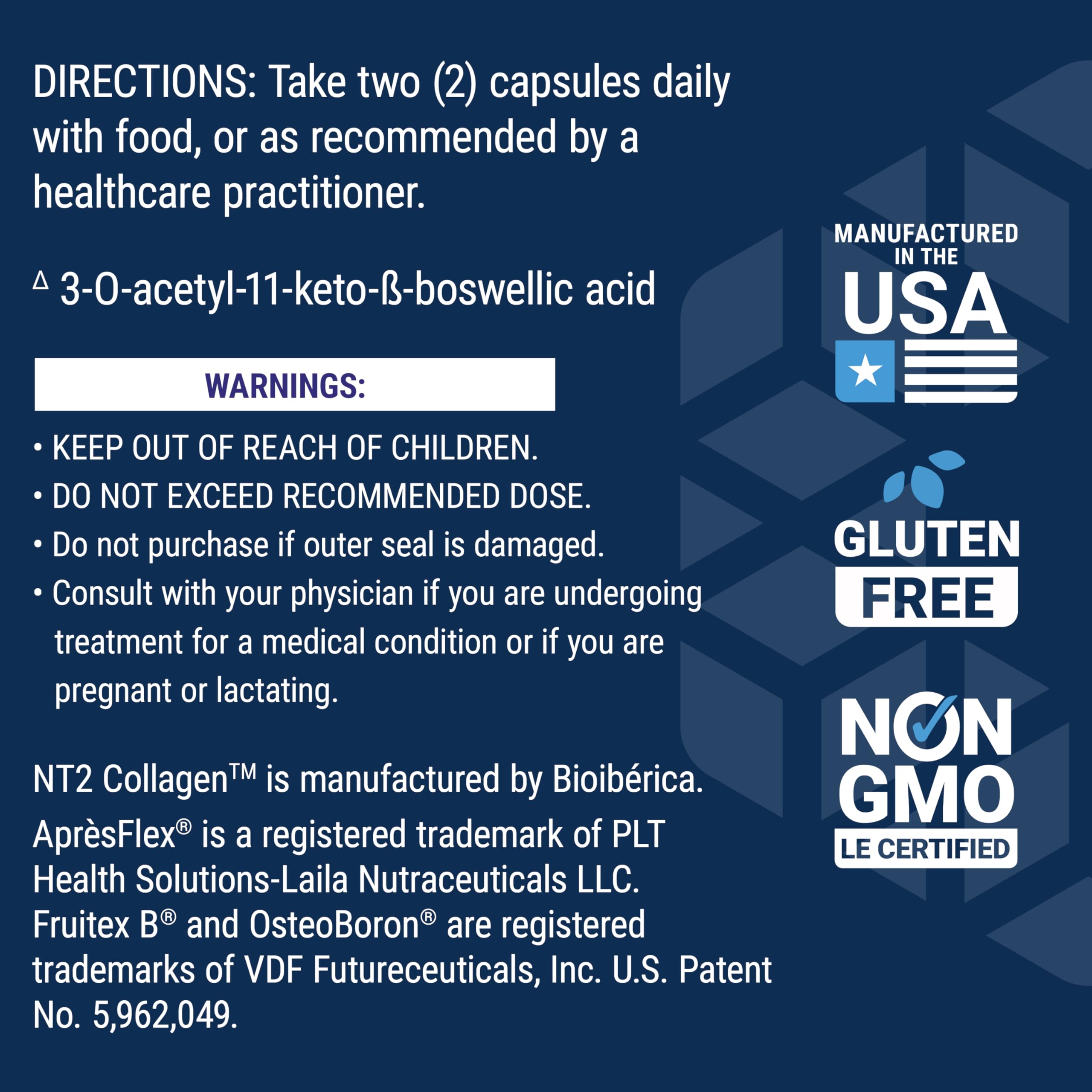 Life Extension ArthroMax Advanced NT2 Gluten-free Non-GMO label