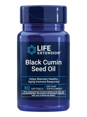 Life Extension Black Cumin Seed Oil bottle front view suggests immune support potential.