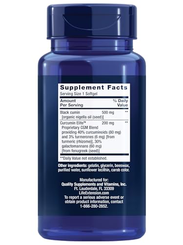 Close-up of Life Extension Curcumin Elite softgels highlighting high bioavailability benefits