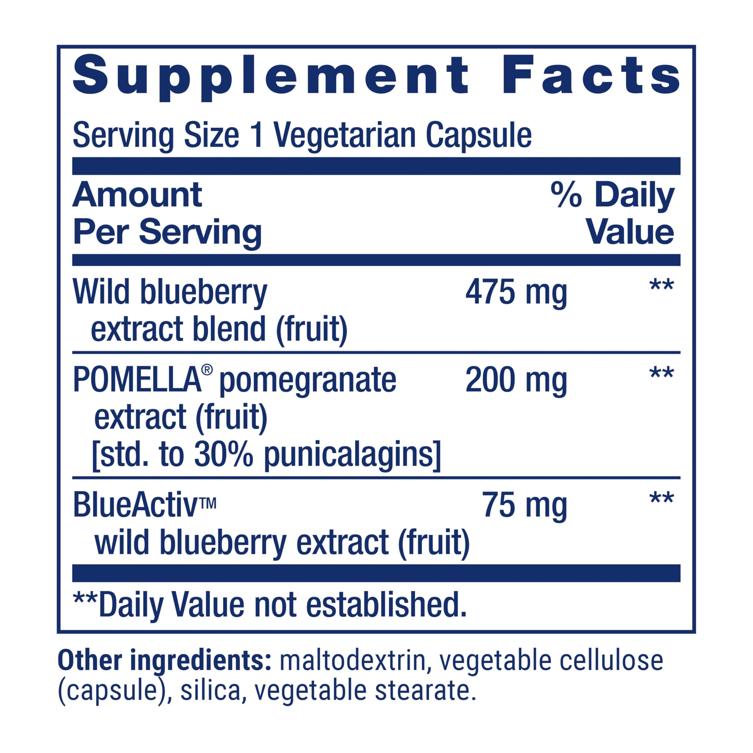 Life Extension ingredients list shows non-GMO, gluten-free formula for clean nutrition.