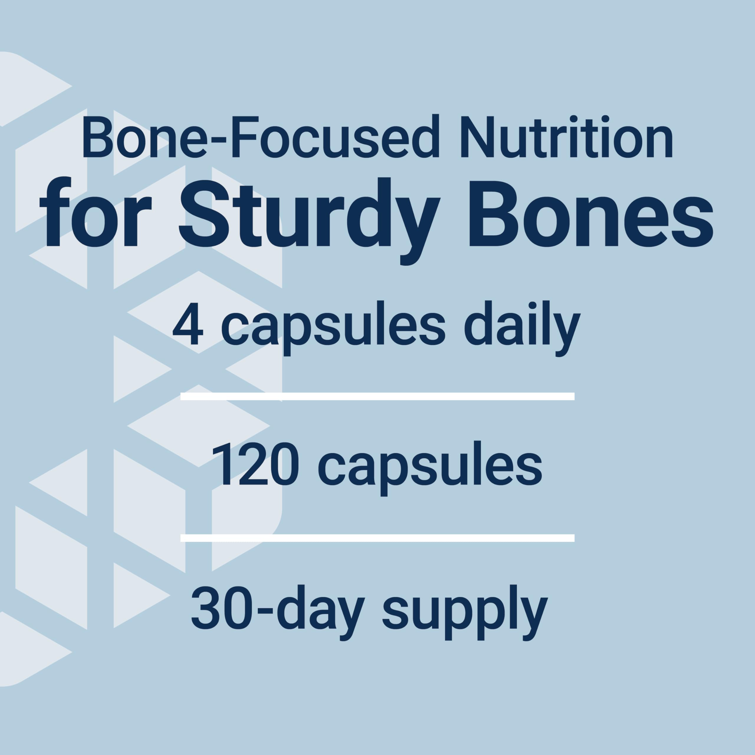 Illustration of Life Extension Bone Restore three calcium sources for bone health.