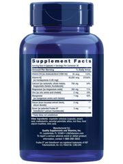 Life Extension Bone Restore Elite capsules close-up showcasing calcium blend for strong bones.