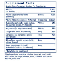 Life Extension Bone Restore Elite label info emphasizes gluten-free and non-GMO quality.