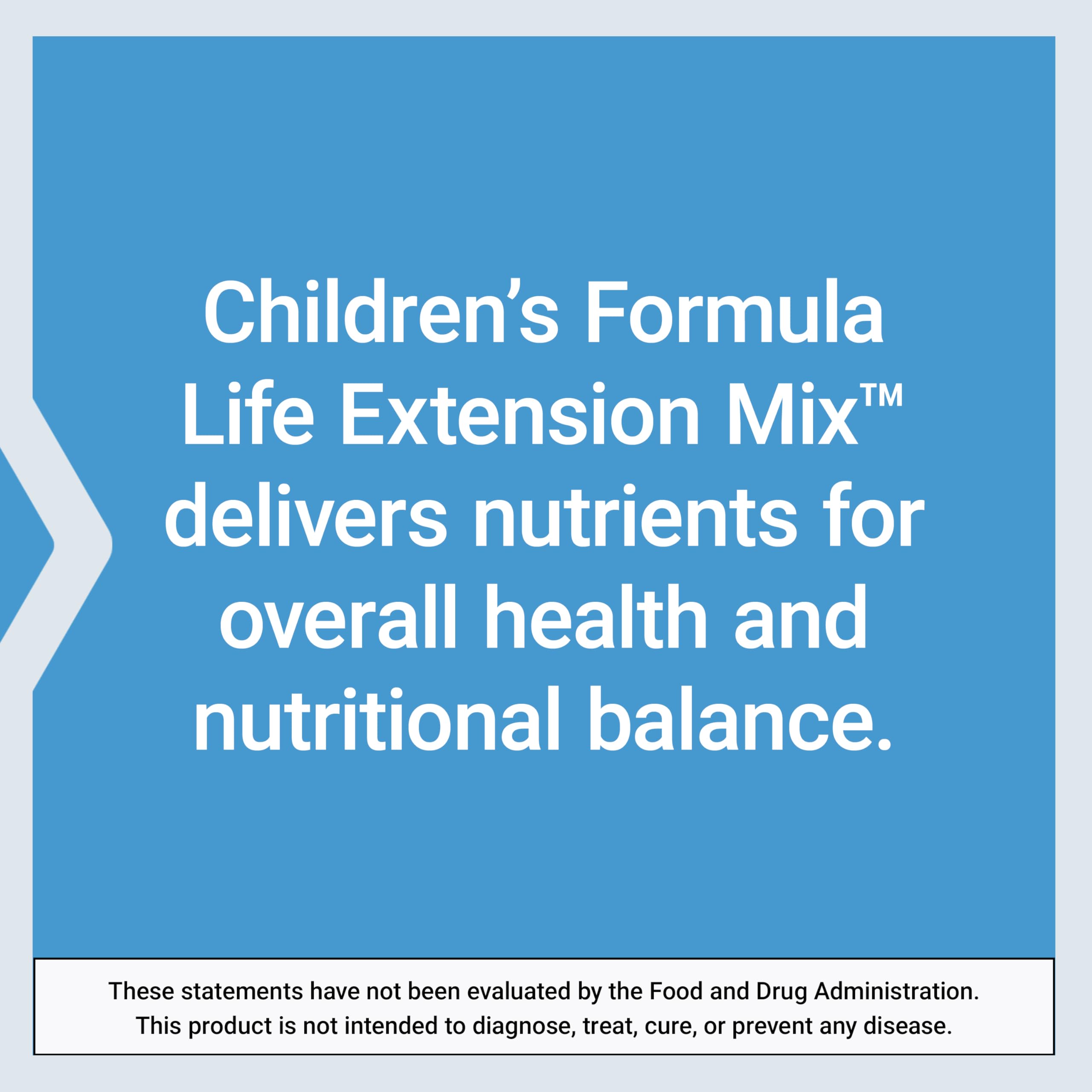 Life Extension Children's Formula Mix CoQ10 and lutein visual suggesting heart and eye support