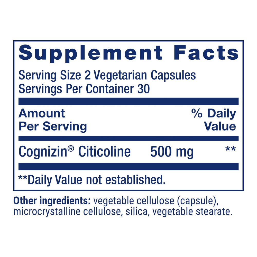 Life Extension Citicoline bottle cap indicating freshness seal