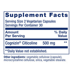 Life Extension Citicoline bottle cap indicating freshness seal
