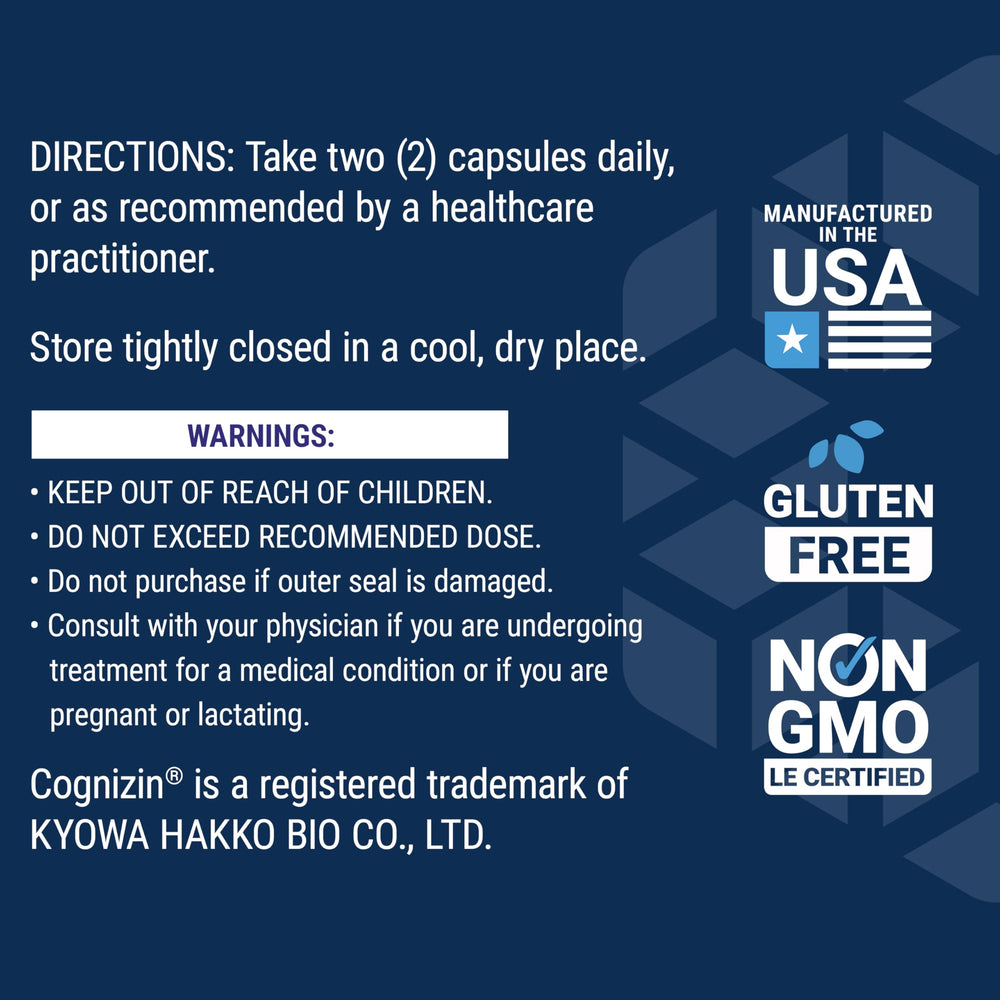 Life Extension Citicoline gluten-free claim supporting dietary needs