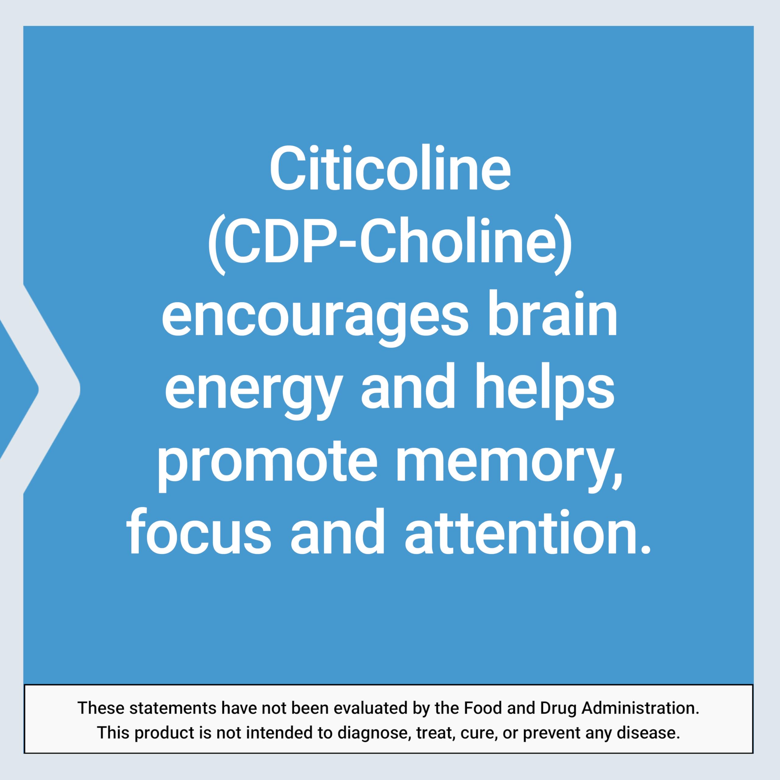 Life Extension Citicoline ingredients list noting Cognizin per capsule