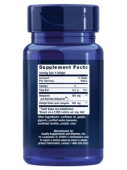 Close-up of Life Extension CoQ10 100 mg softgels ready for daily use